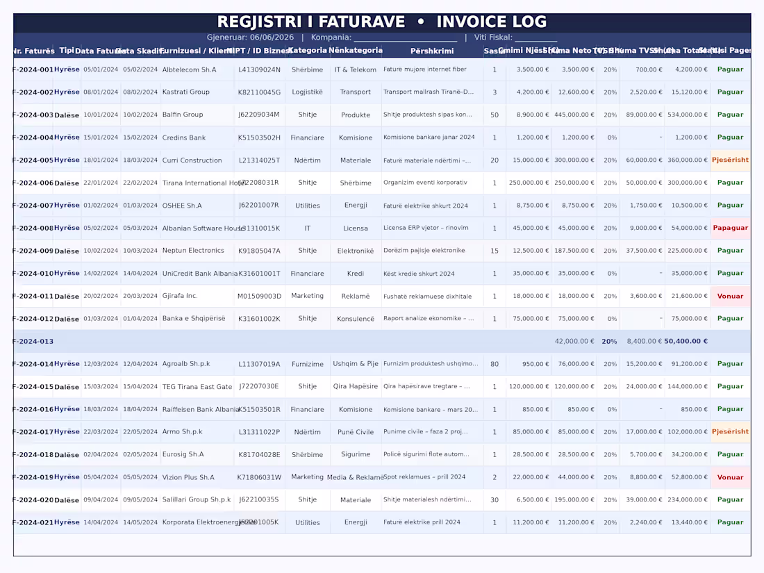 Cover image for Invoice Management System — Albanian SME