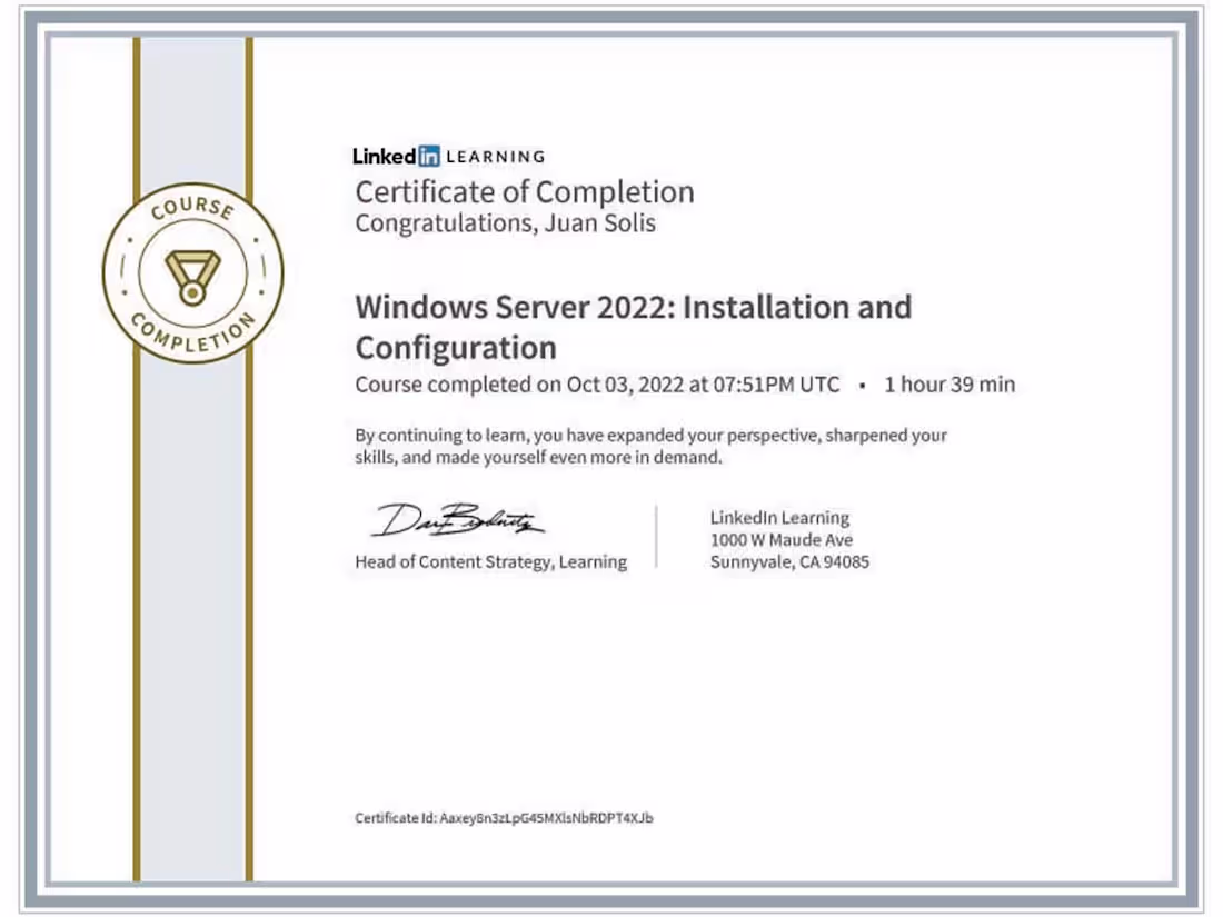 Cover image for Windows Server 12 certification of