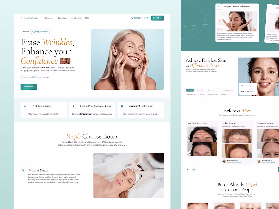 Cover image for Responsive UI/UX Design for Medical Spa Website