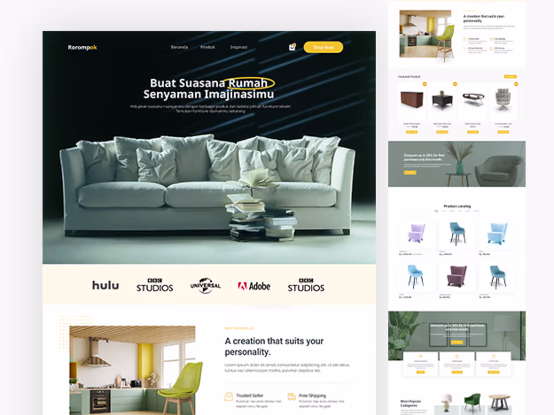 Cover image for Furniture Website Landing Page Design
