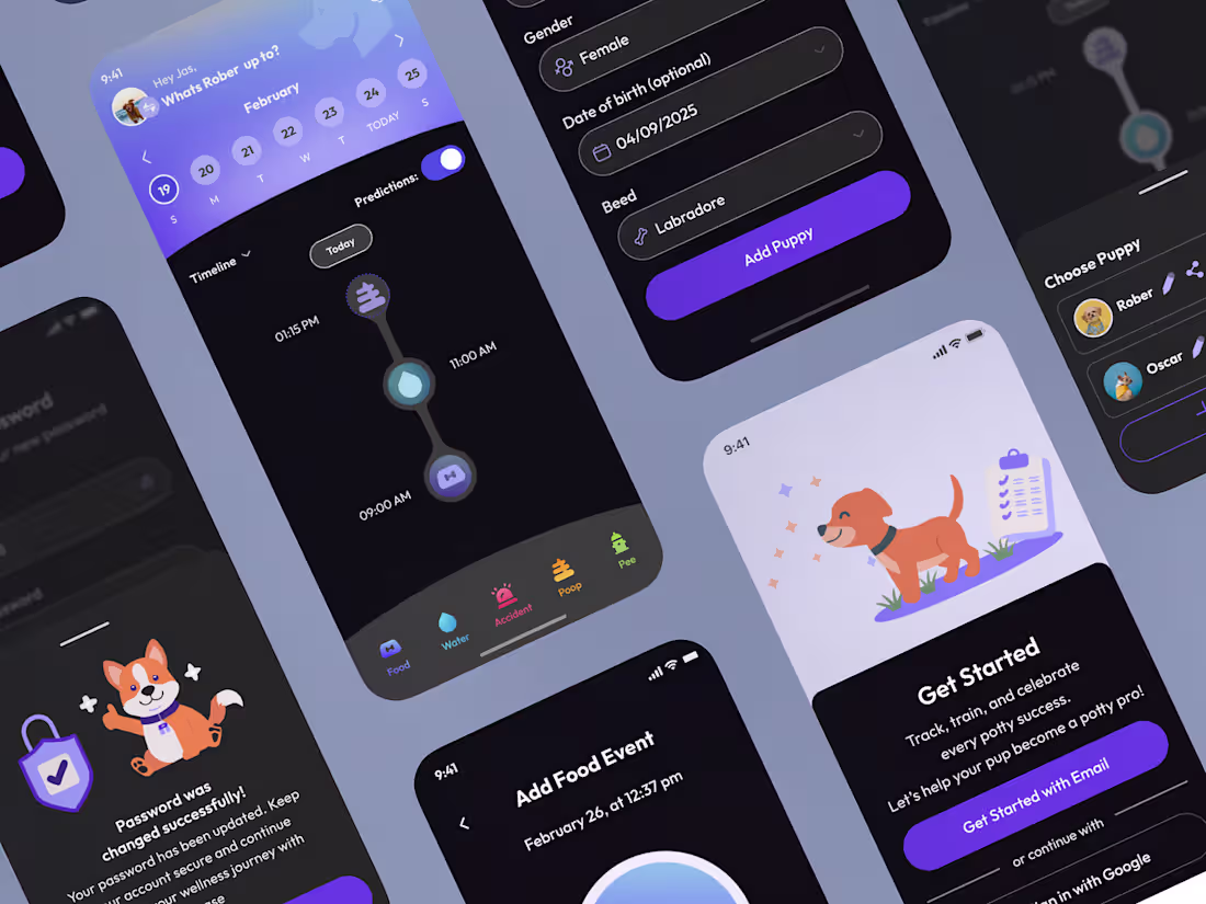 Cover image for Modern UI/UX Design for Puppy Tracker App