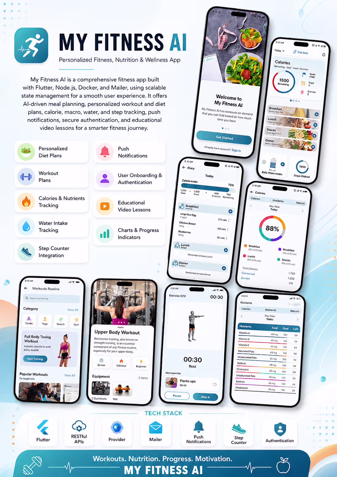 Cover image for Developed a comprehensive fitness application