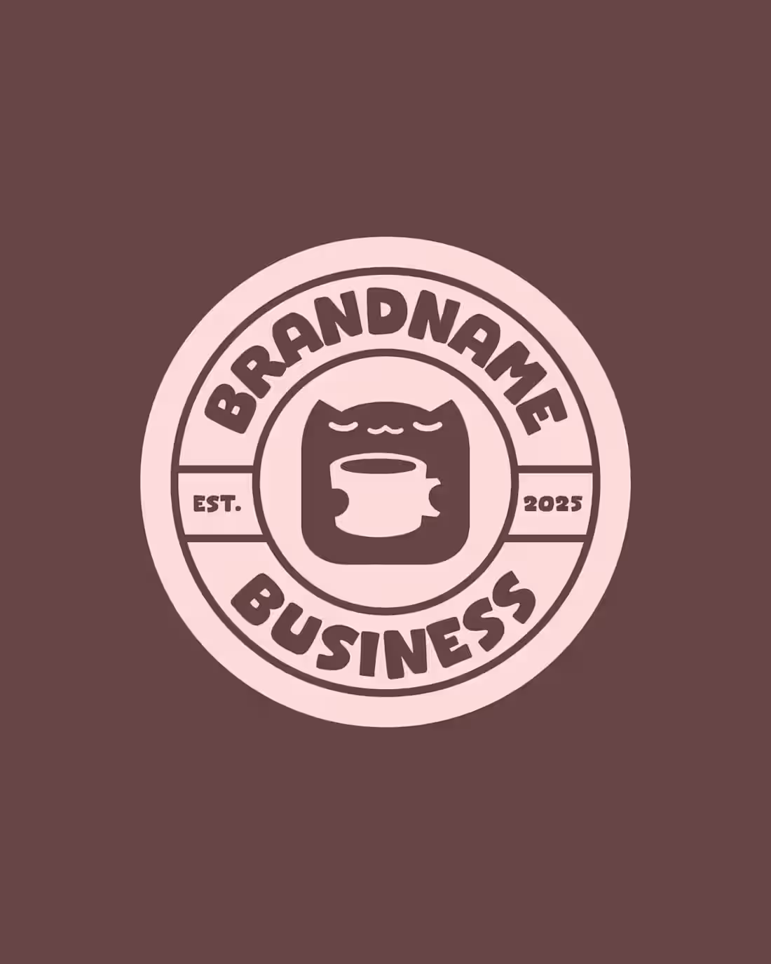 Cover image for Cat Coffee Cup Logo design for sale crafted by Anhdodes Publ...