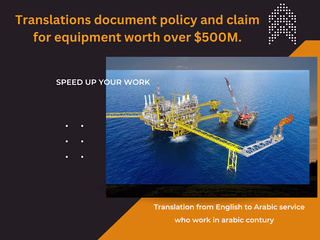 Cover image for Translation documents for equipment worth over $500M.