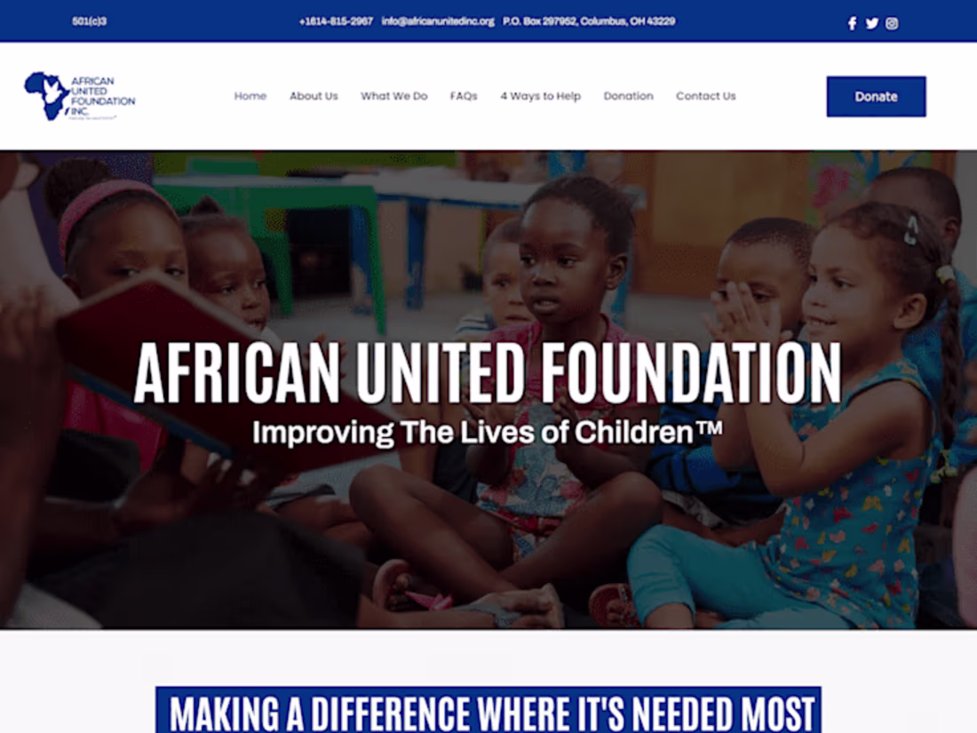 Cover image for African United Foundation Website