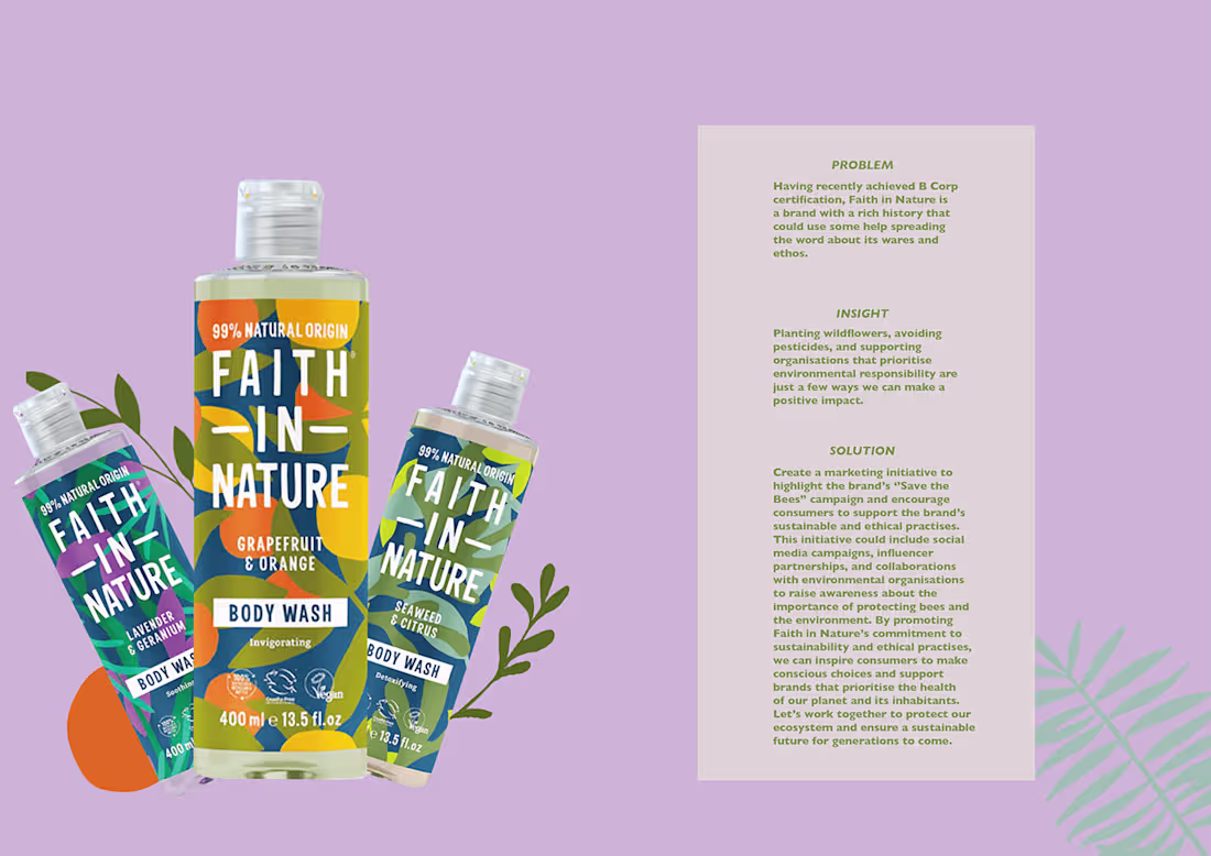 Cover image for FAITH IN NATURE SUPPORTING BEES 