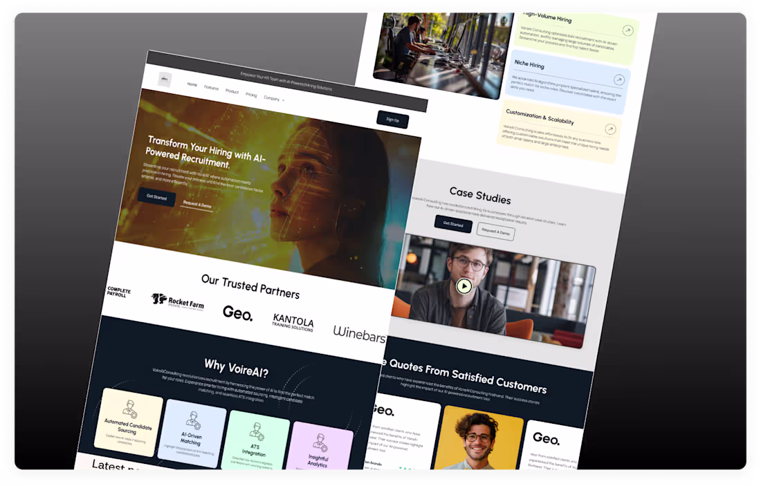 Cover image for AI Recruiting Platform – Modern UX/UI Website Design