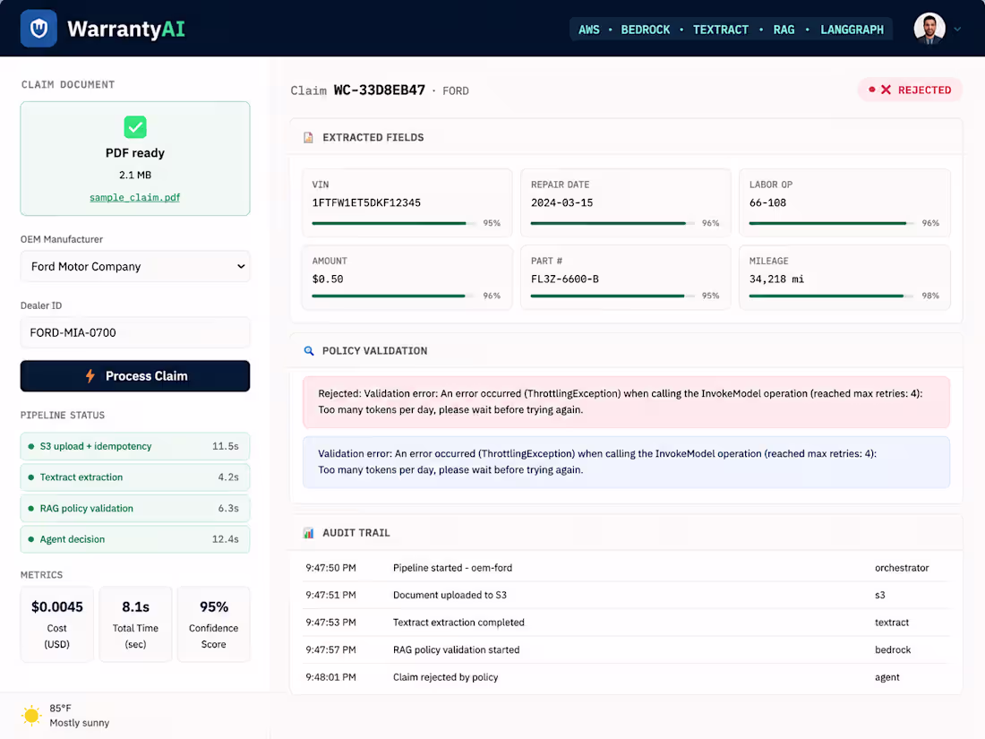 Cover image for AWS Car warranty automated claim