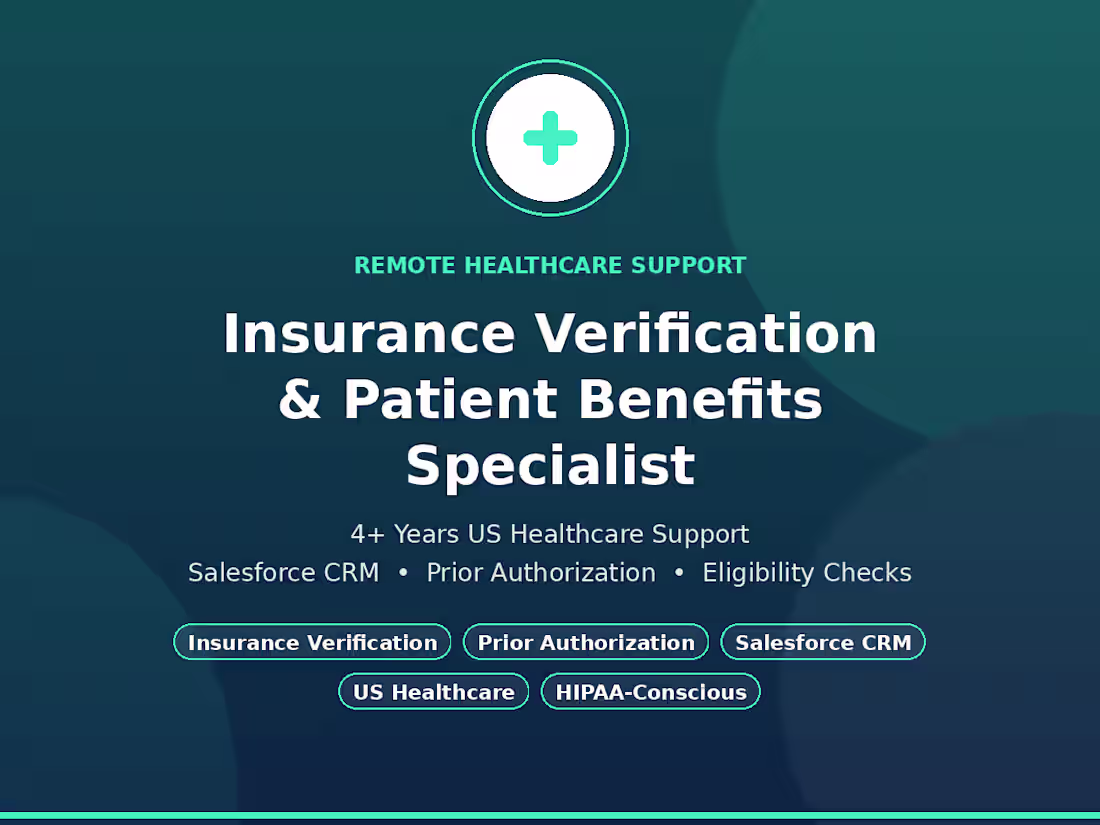 Cover image for US Healthcare Insurance Verification & Patient Benefits Support