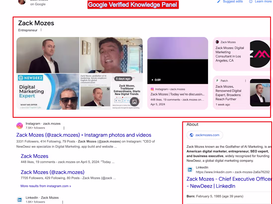 Cover image for I will provide Google Knowledge Panel Service for Person