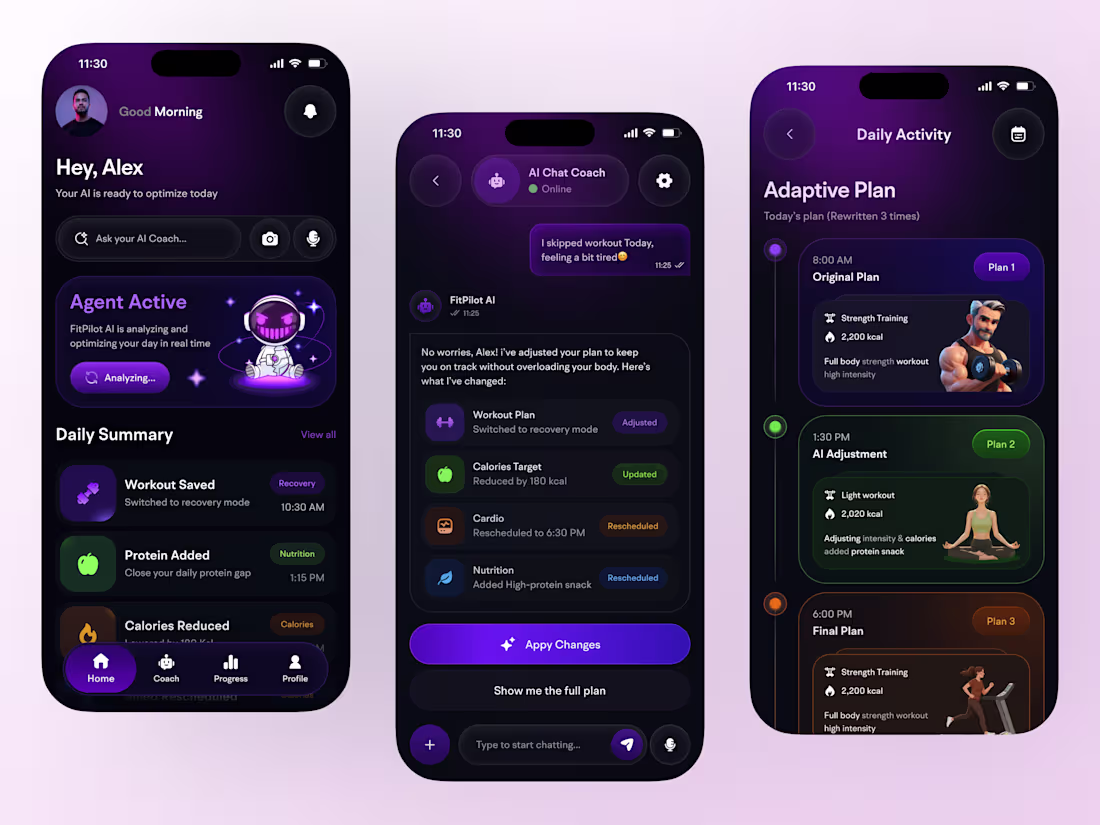 Cover image for Designed a futuristic AI-powered fitness