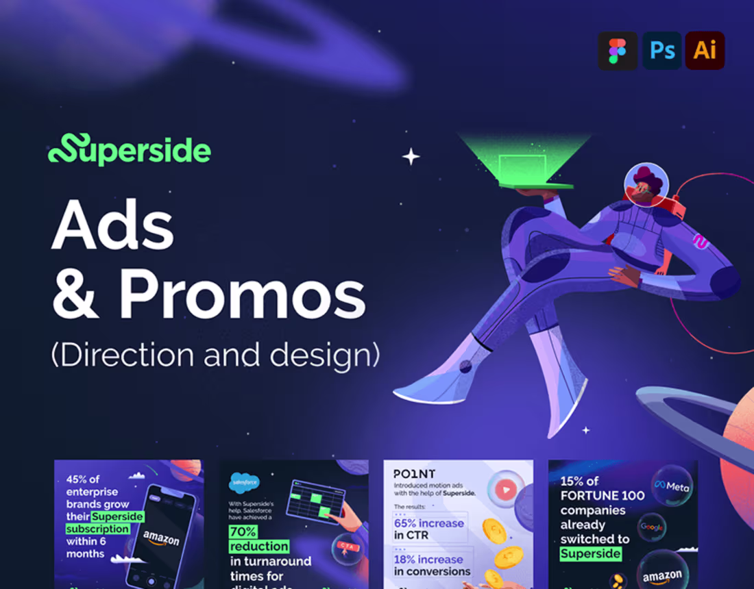 Cover image for Superside | Ads & Promos | Direction and Design