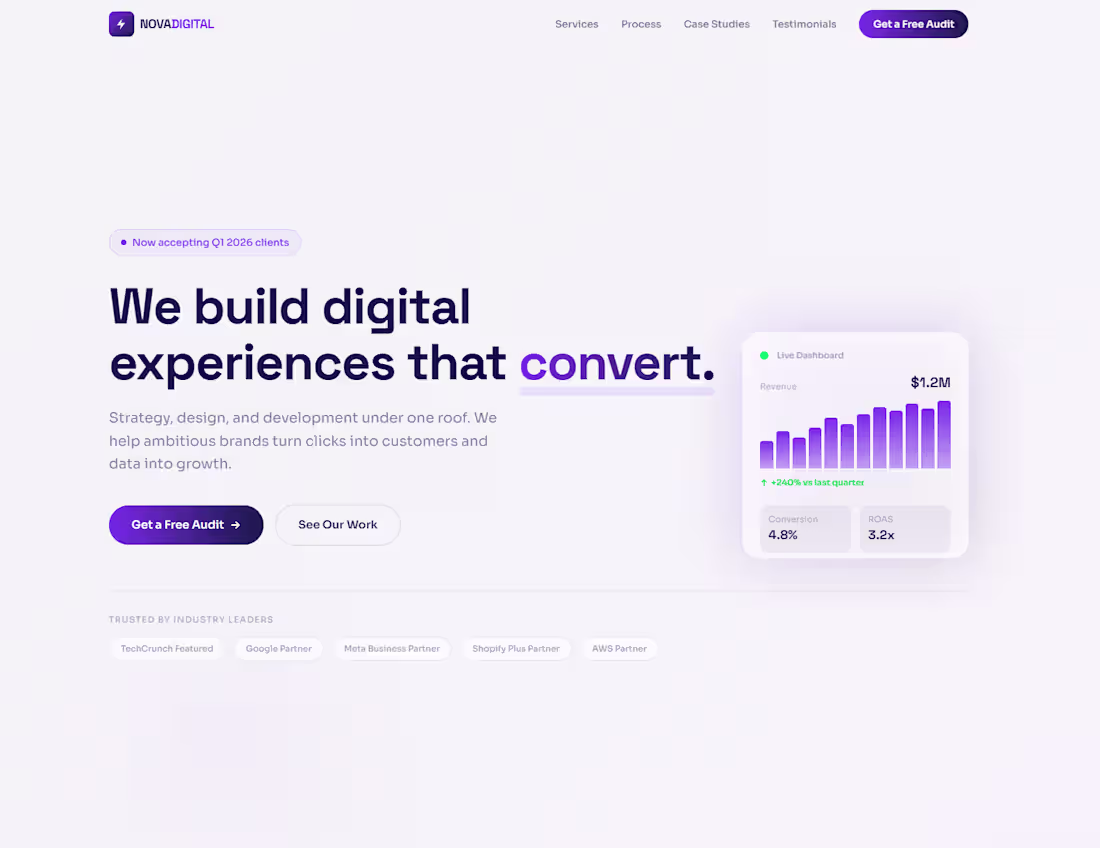 Cover image for High-converting marketing agency landing page