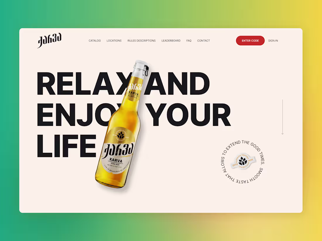 Cover image for Loyalty Website for Beer UX Design | Web Design | SaaS | Figma