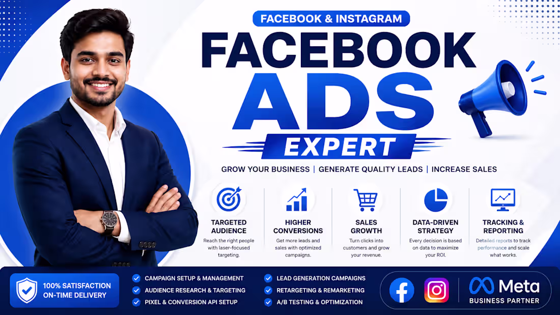 Cover image for I will set up, manage and optimize Facebook meta ad campaigns