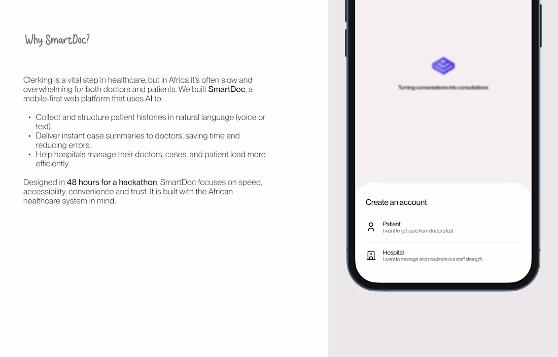 Cover image for AI Powered Clerking Solution for Hospitals - UI Shots