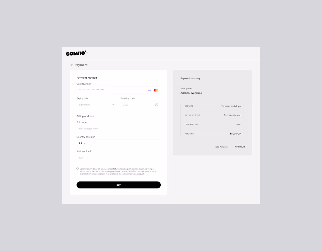 Cover image for payment flow for handyman service finder product