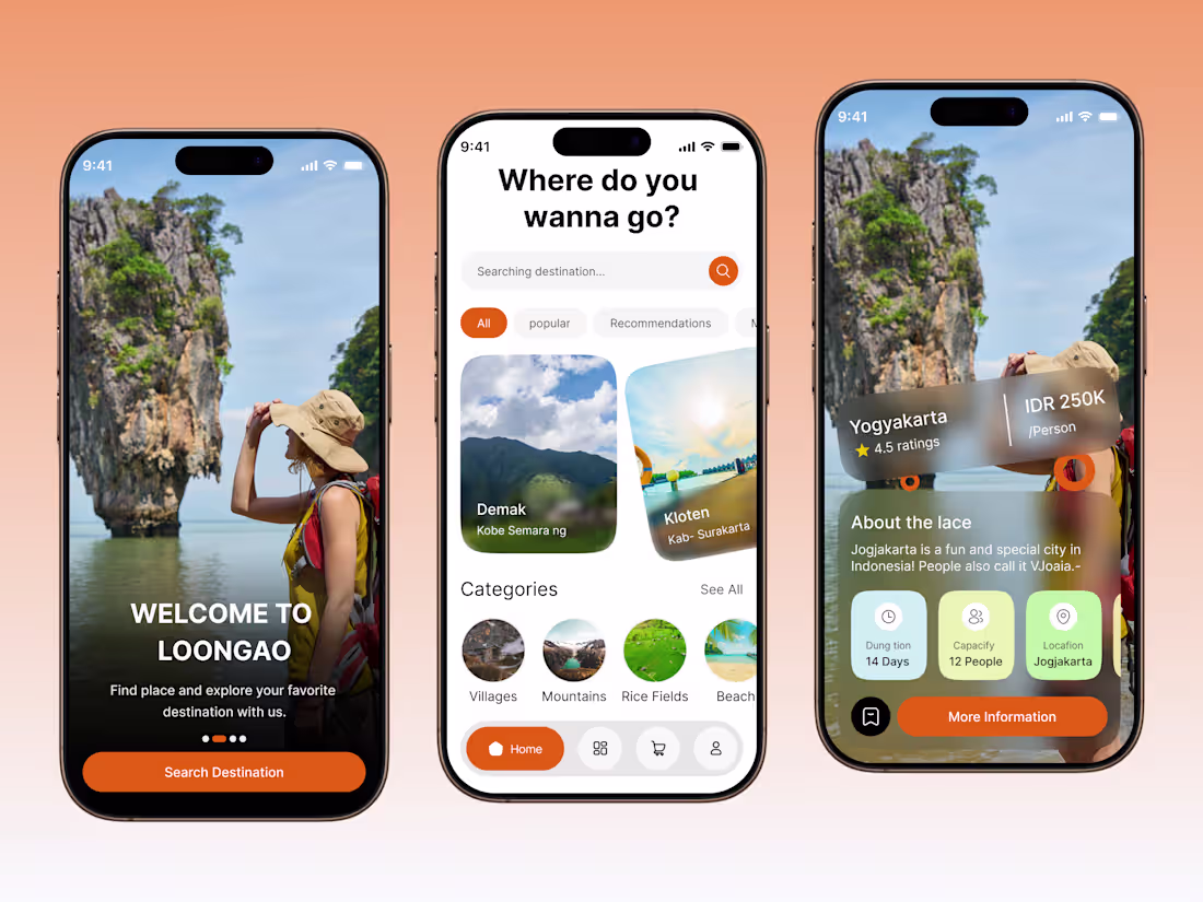 Cover image for Travel Mobile App Design UI/UX