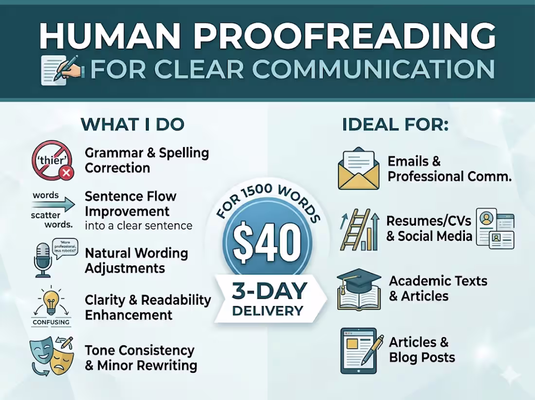 Cover image for Bilingual Communication & Proofreading Support