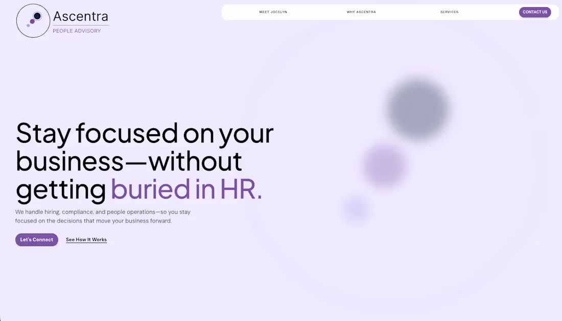 Cover image for Single-Page Framer Website — Ascentra People Advisory