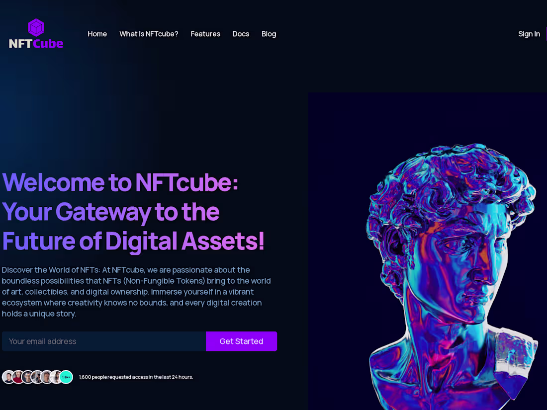 Cover image for NFTcube - An NFT marketplace landing page
