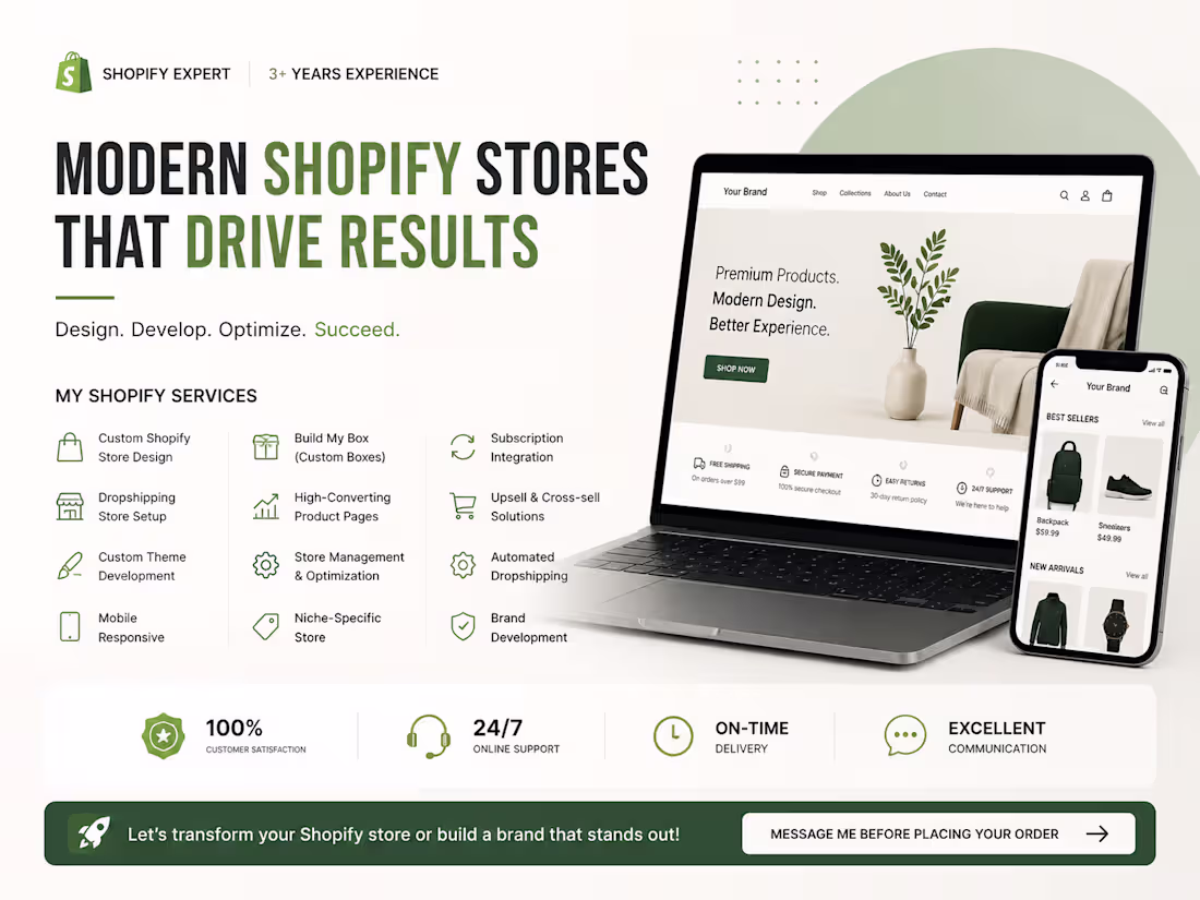 Cover image for I will develop a complete shopify store for your business.