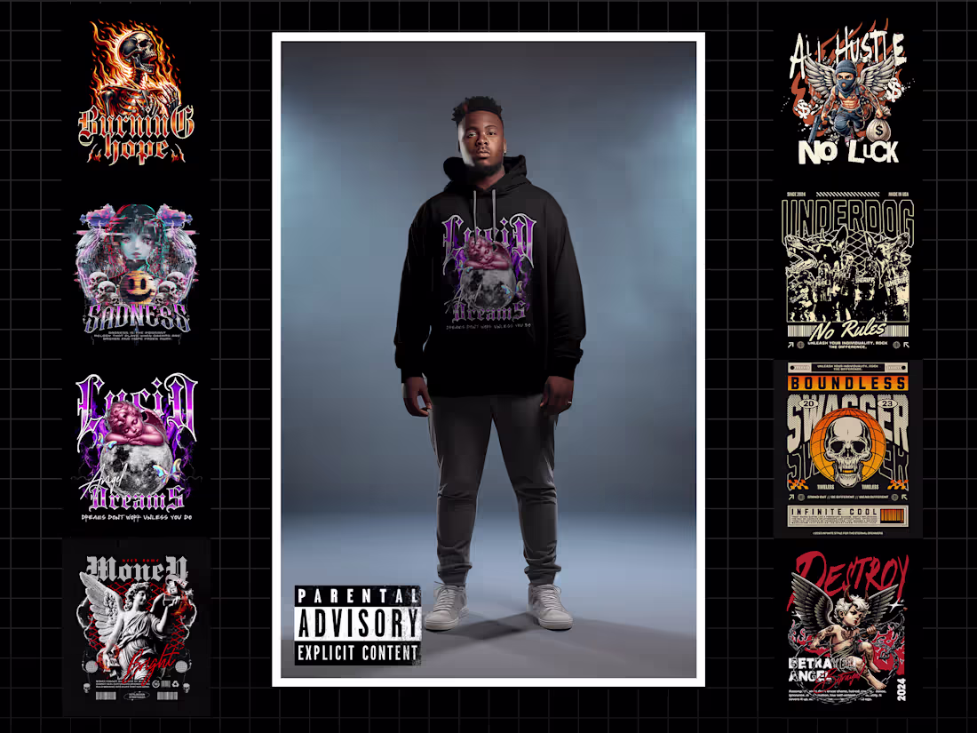 Cover image for Streetwear T-shirt Design Template :: Behance