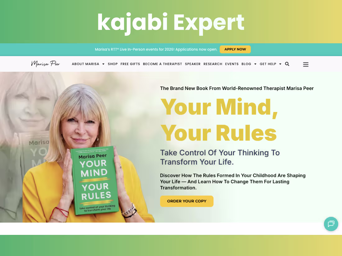 Cover image for Marisa Peer Website Redesign and Kajabi Integration