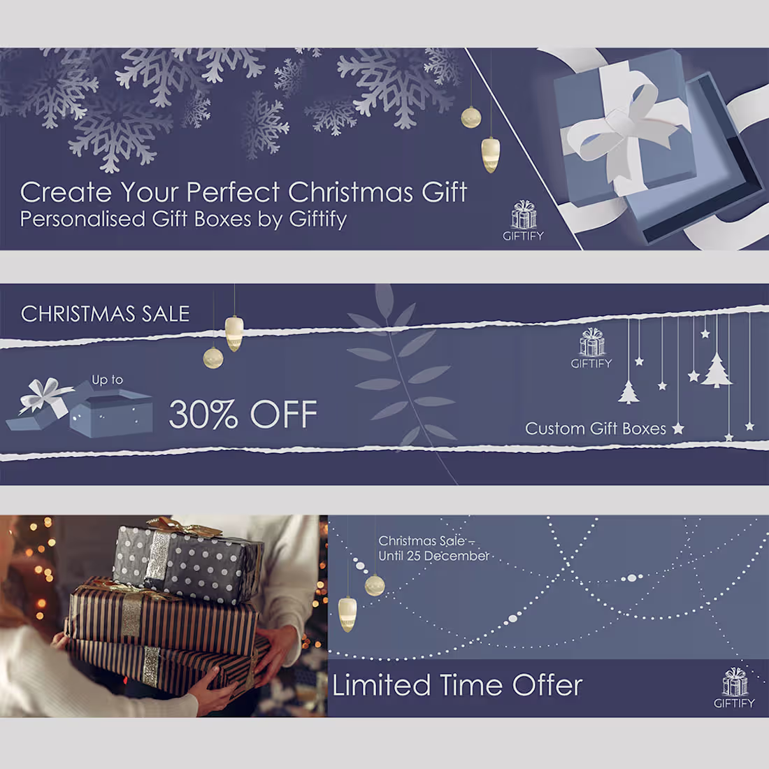 Cover image for 3 promotional banners for my school’s brand Christmas sale, ...