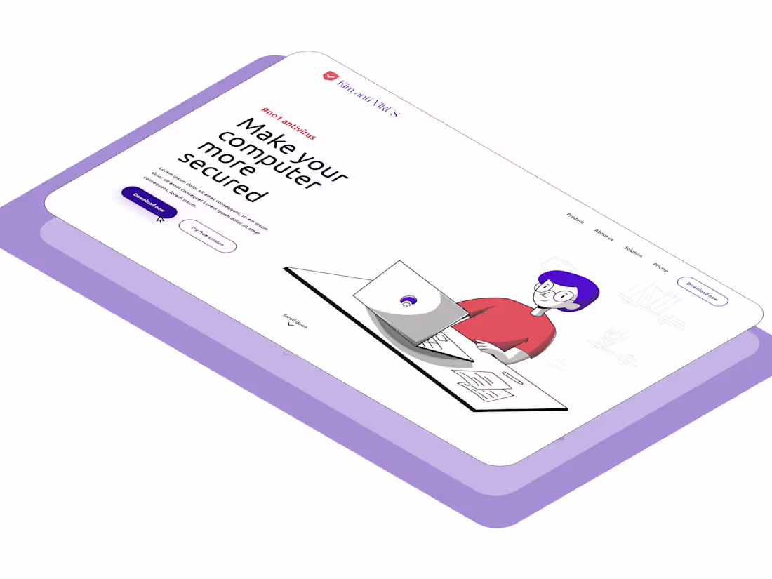 Cover image for Antivirus Web design : UI UX design.