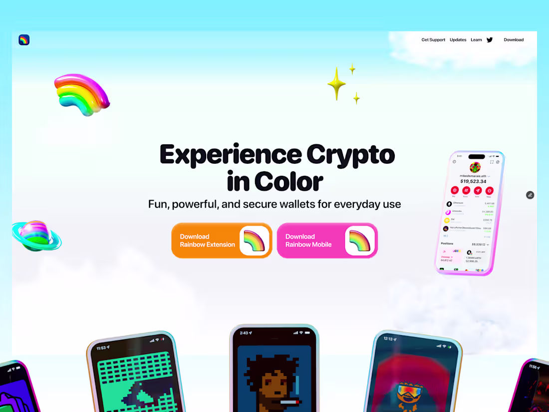 Cover image for Rainbow — Fun Ethereum Wallet App! A secure and colorful cry...