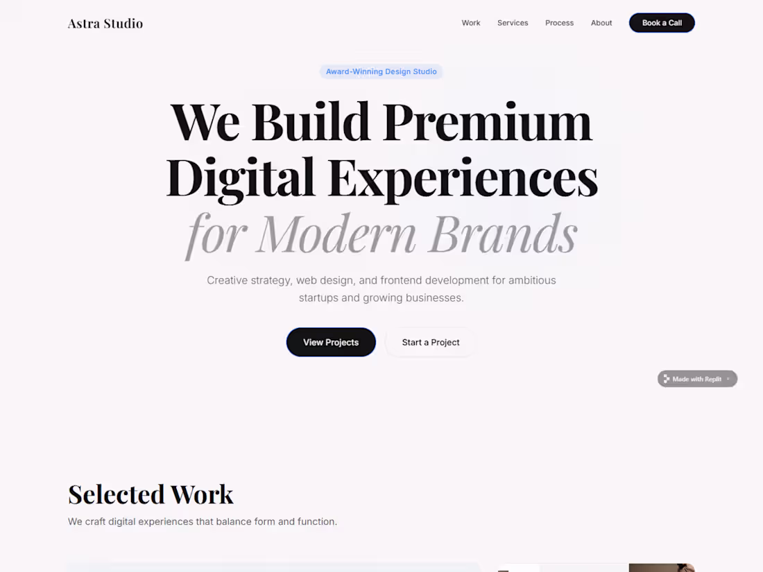 Cover image for Astra Studio — Creative Agency