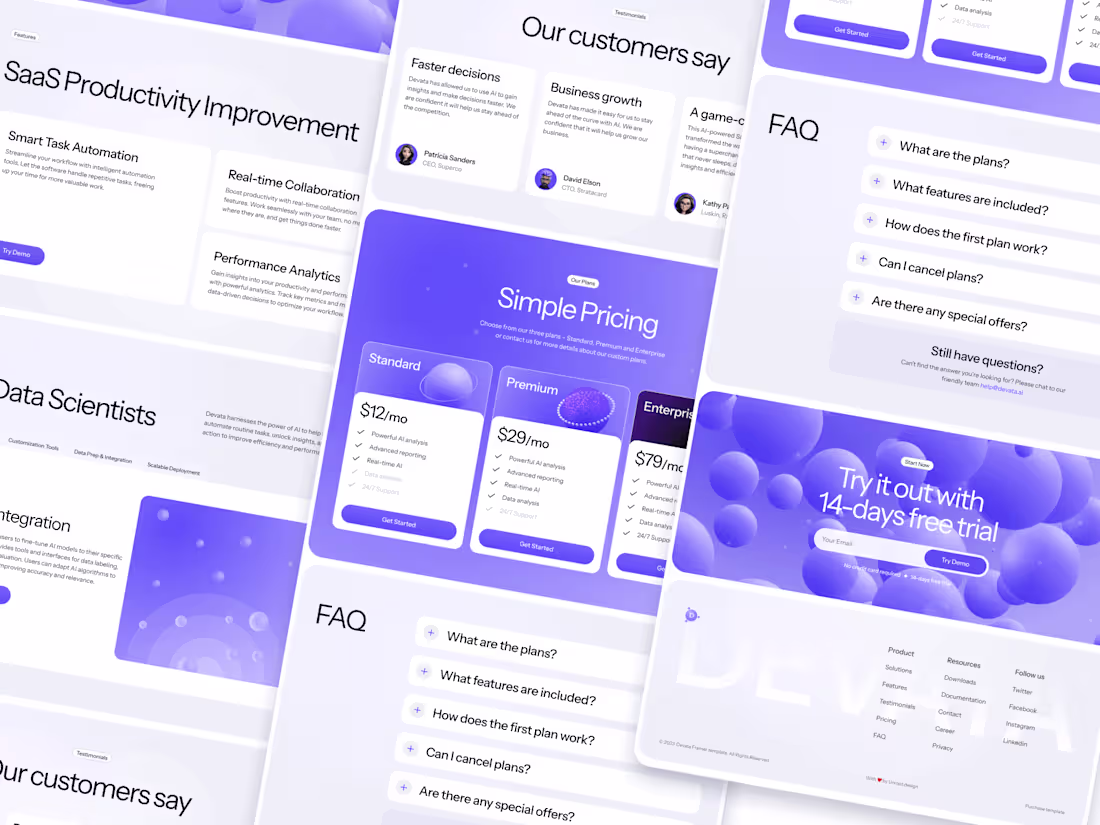 Cover image for DEVATA Framer Saas Template