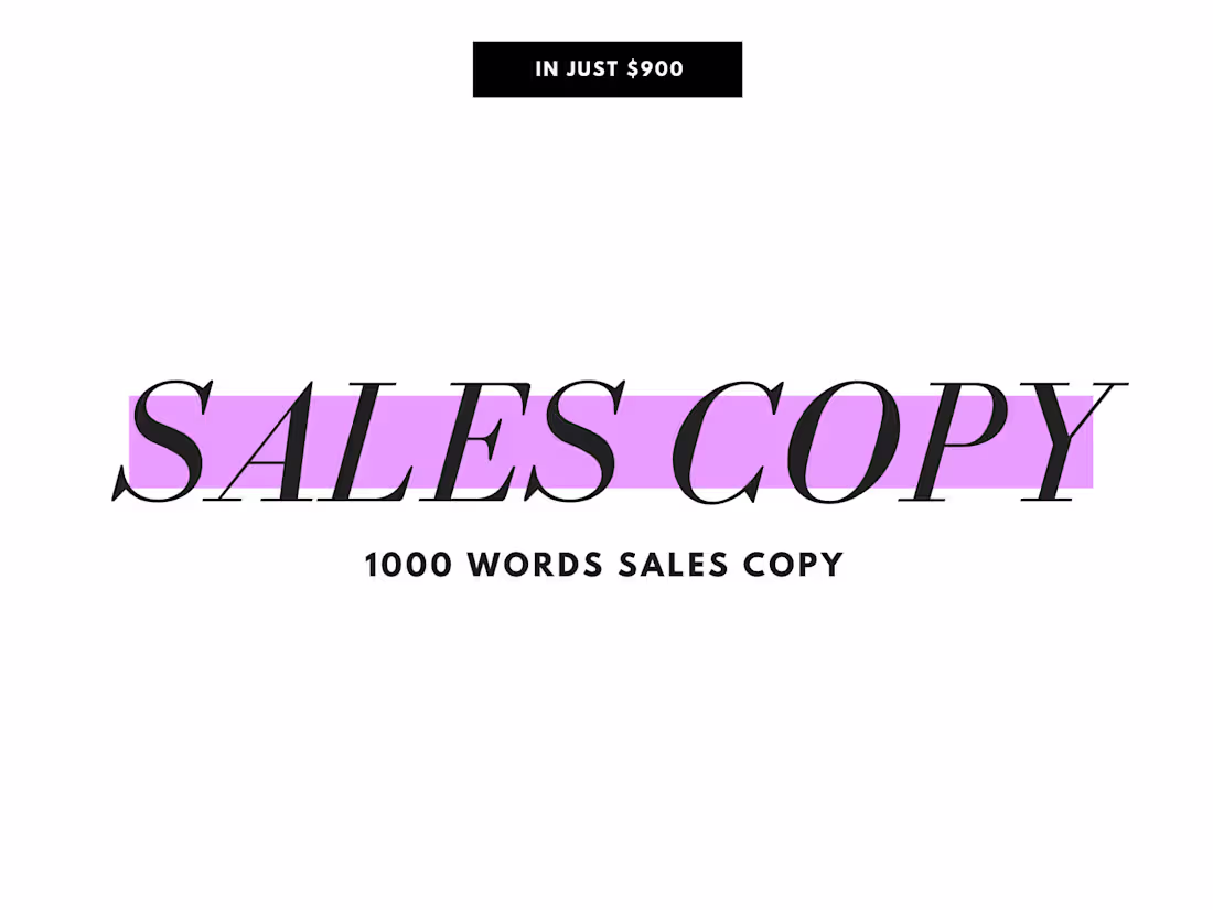 Cover image for Sales Copy for any landing page (1000 Words)