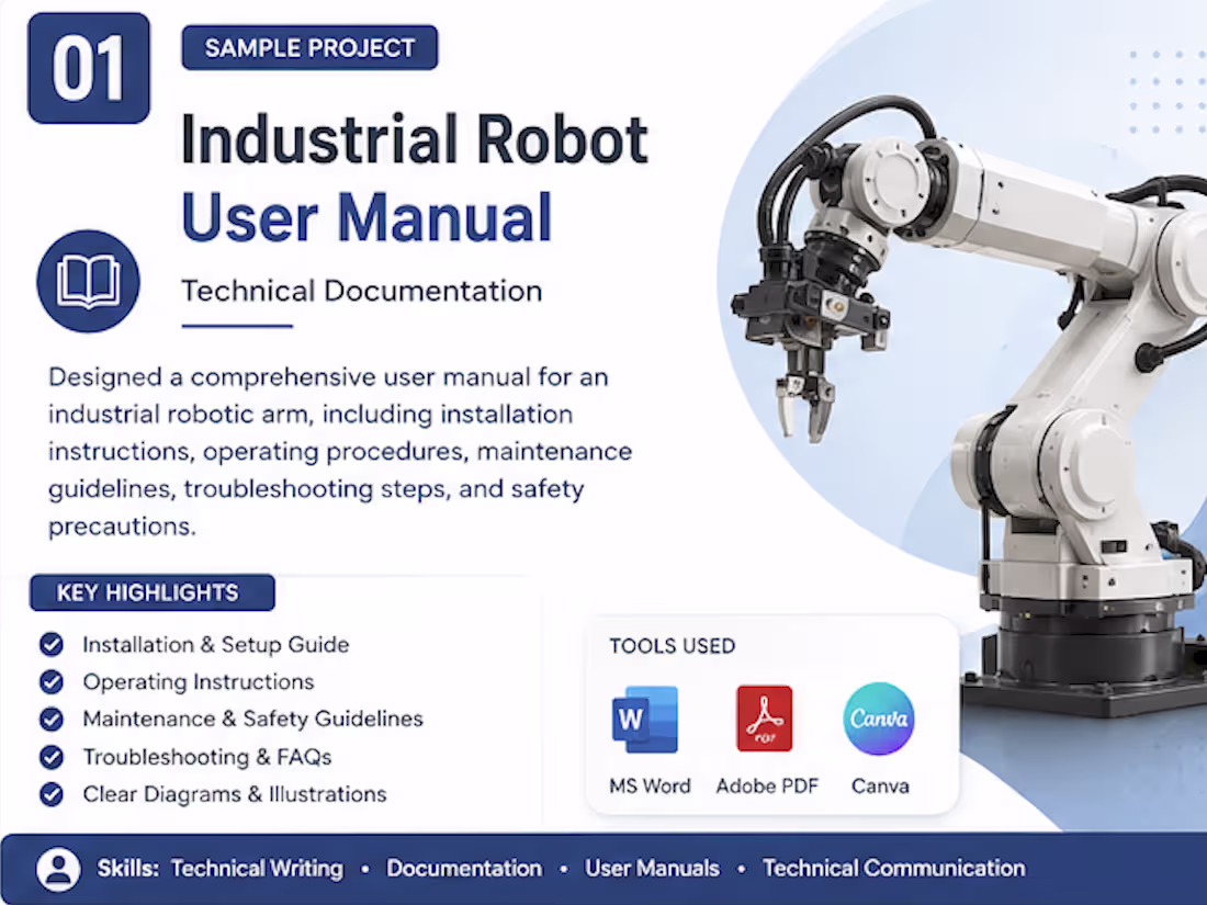 Cover image for Designed a professional user manual