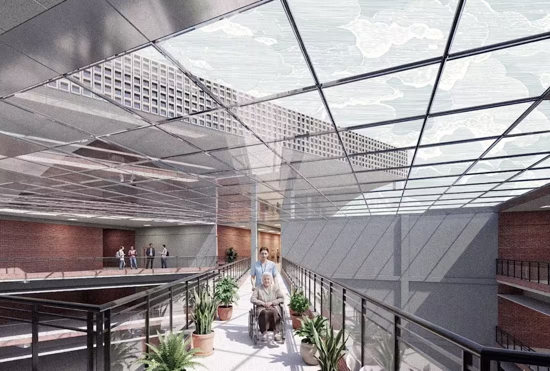 Cover image for A 100-bed hospital designed to