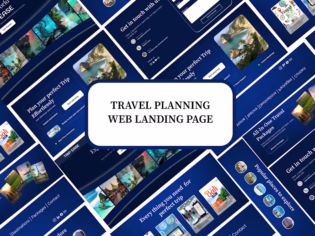 Cover image for TRIP EASE - TRAVEL PLANNING WEB  LANDING PAGE