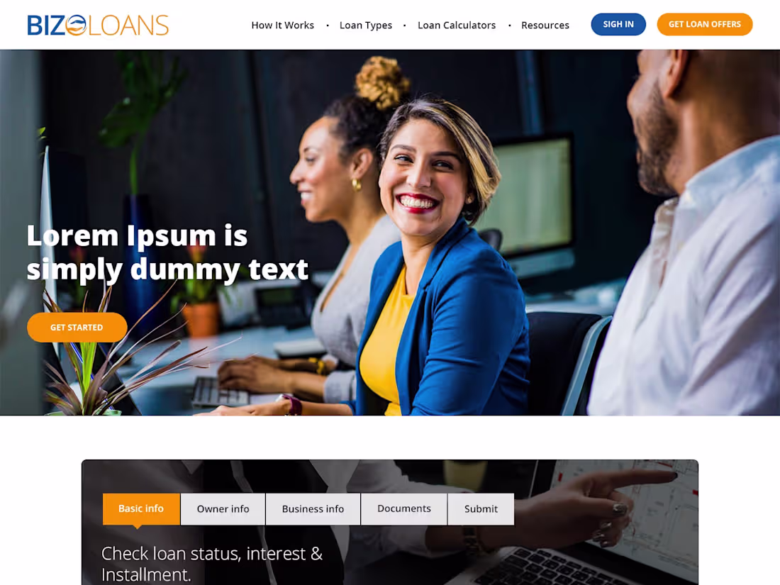 Cover image for Bizo Loans - Home