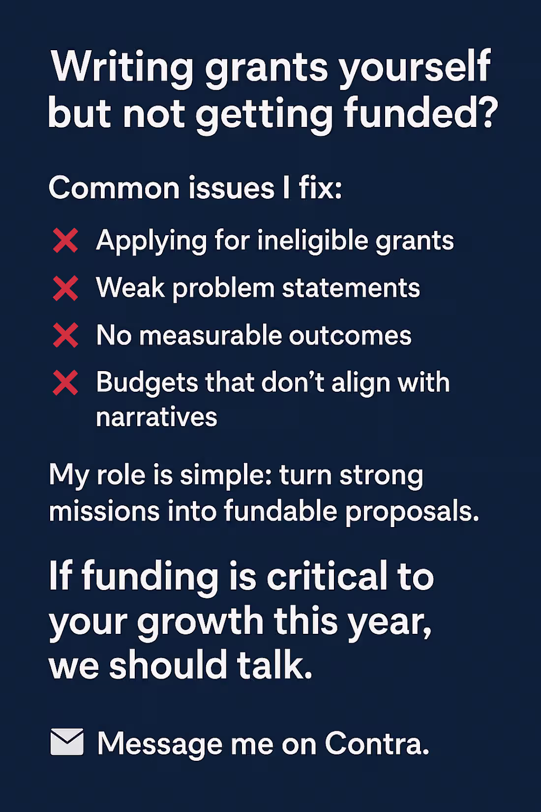 Cover image for Writing grants yourself but not