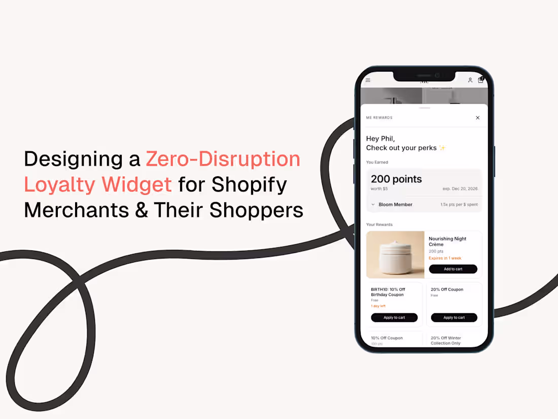 Cover image for Zero-Disruption Loyalty Widget for Shopify Merchants
