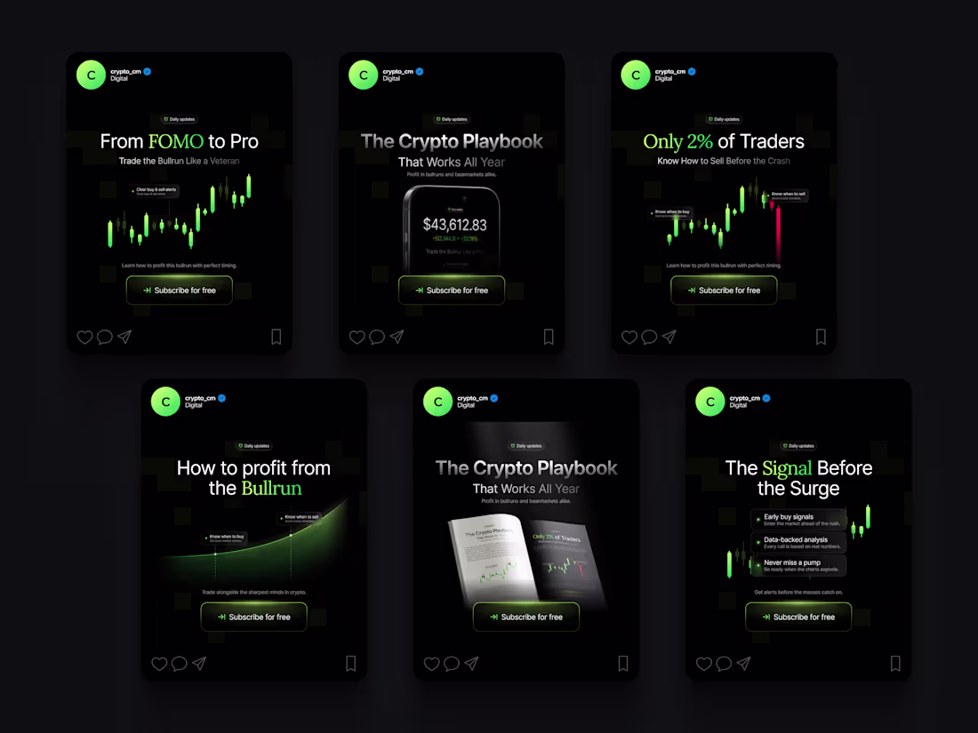 Cover image for Ad designs for a crypto trading community