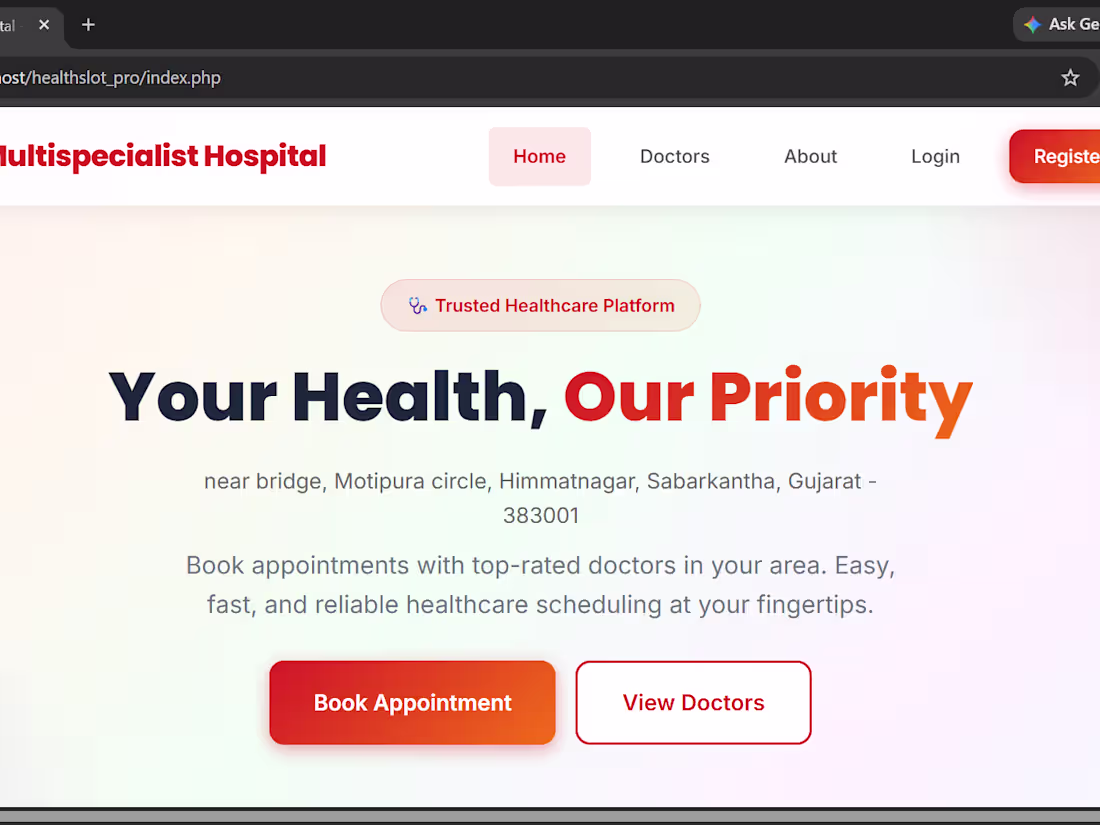 Cover image for Built a complete doctor appointment