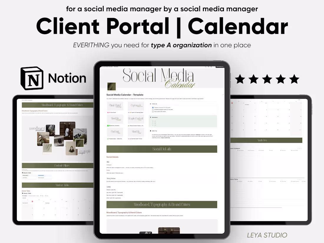 Cover image for Ultimate Notion Client Portal for Social Media Managers