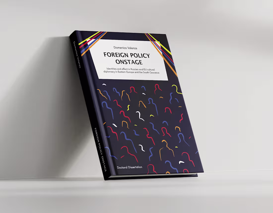 Cover image for Book cover design "Foreign Policy Onstage"