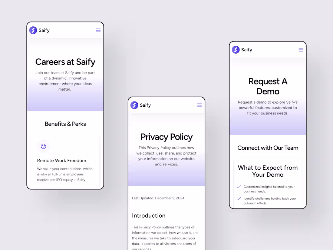 Cover image for Simple UX improves product clarity.

Saify