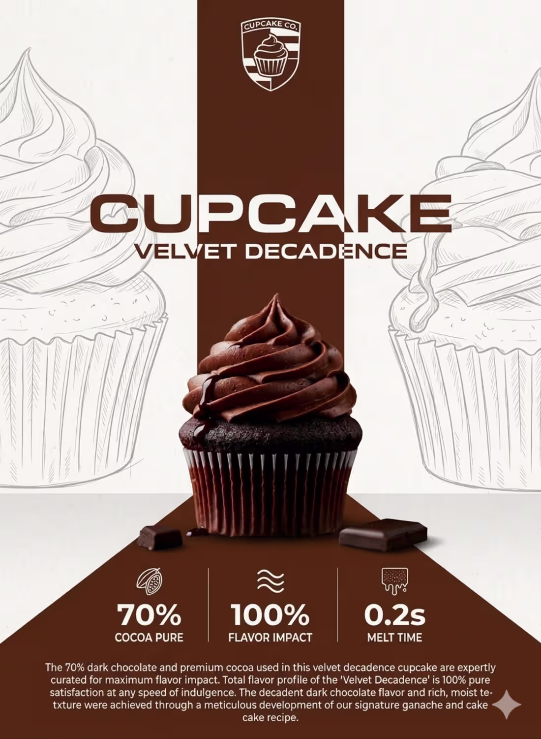 Cover image for Premium cupcake advertisement designed with