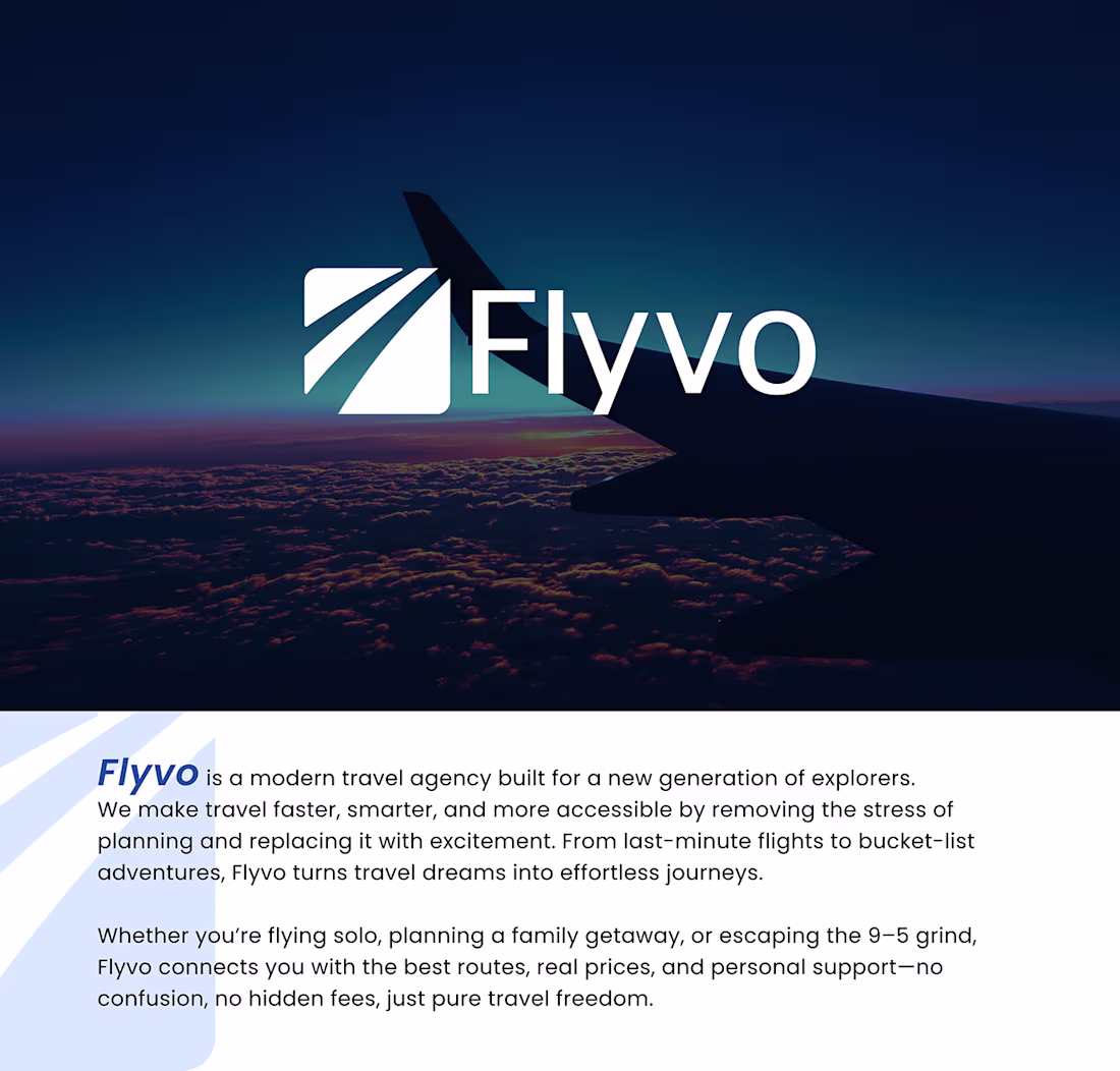 Cover image for Flyvo - Logo Design I Travel Tourism Agency Branding