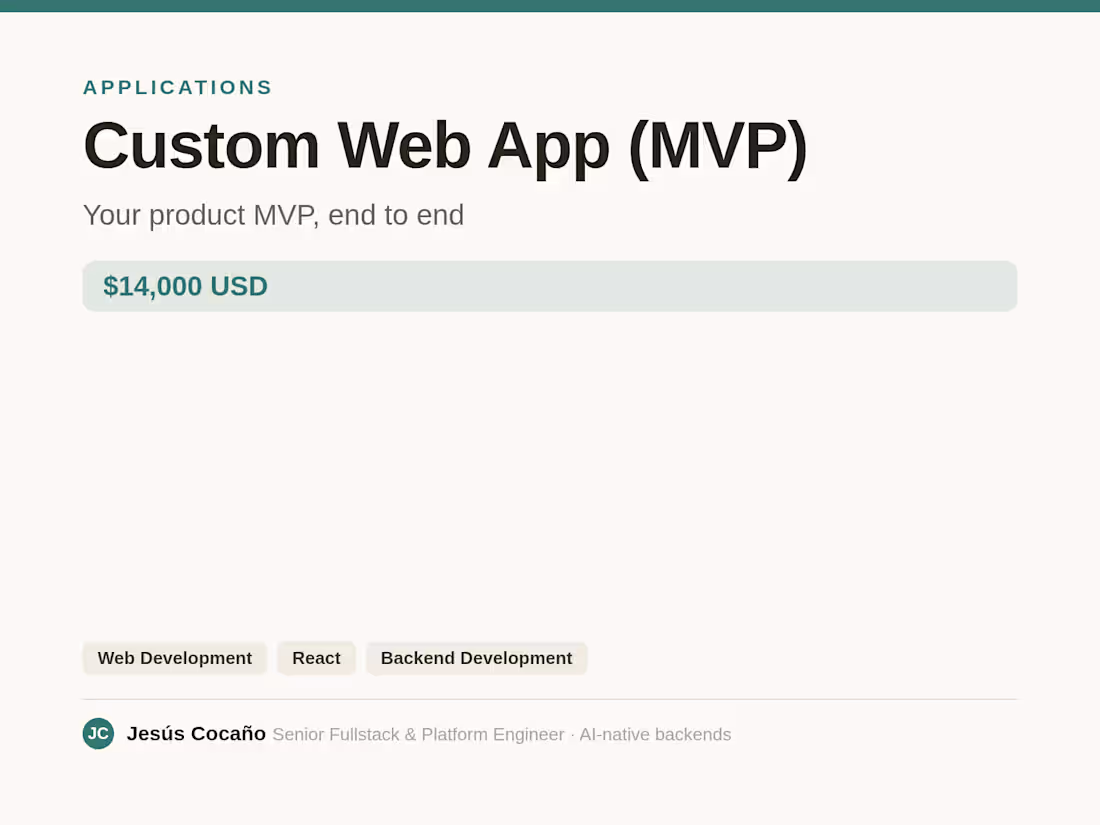 Cover image for Custom Web App (MVP)