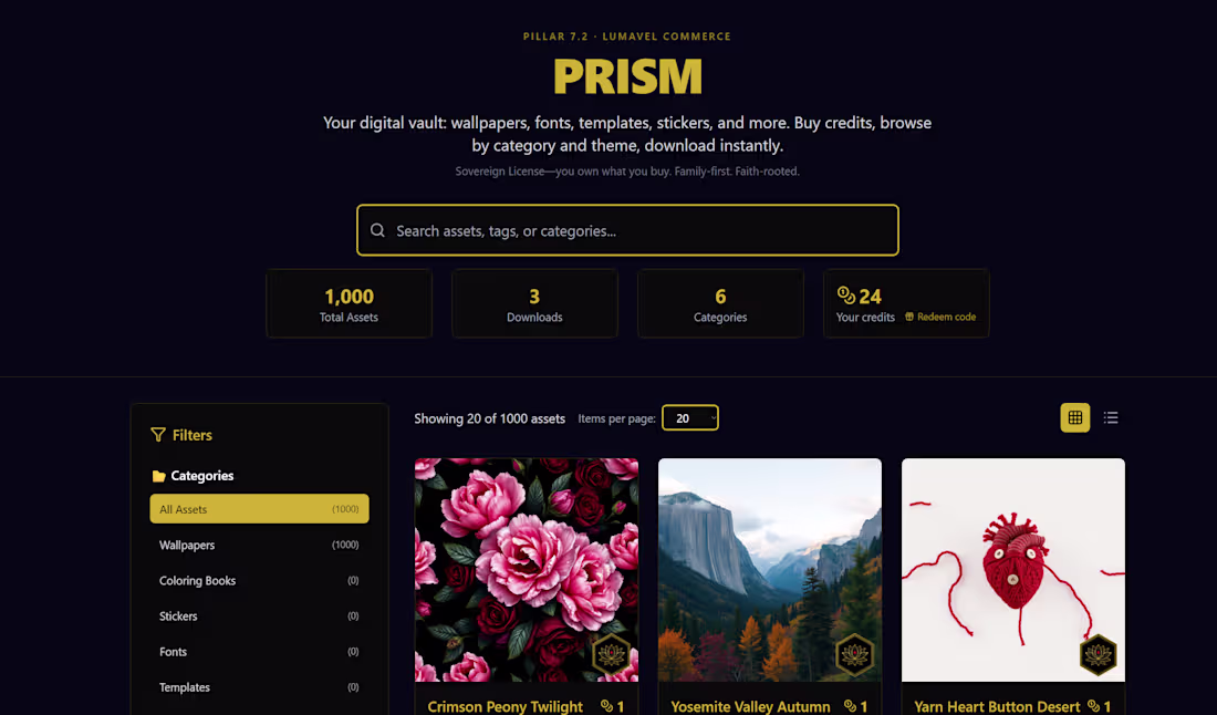 Cover image for Lumavel Prism is our digital storefront