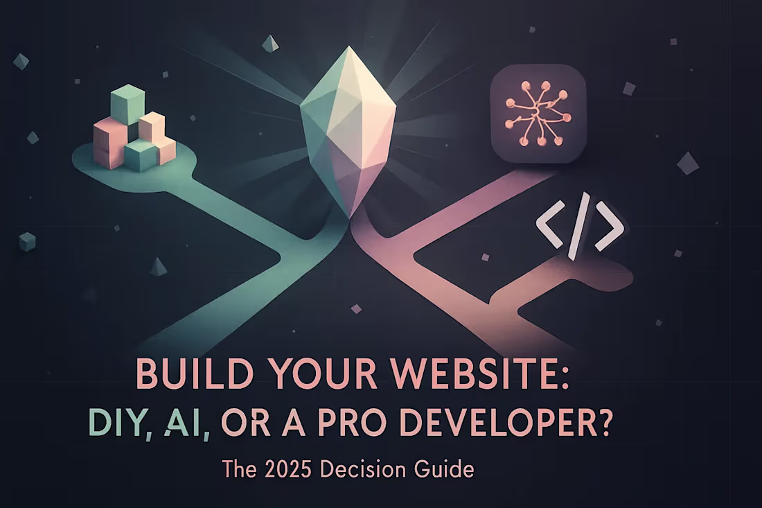 Cover image for Build Your Website: DIY, AI, or a Pro Developer? The 2025 Decision Guide